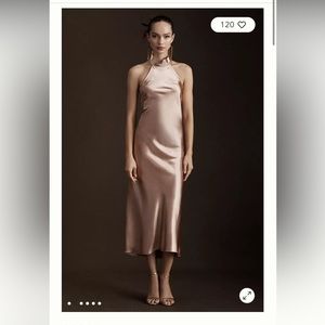 New with tags Anthropologie Sachin and Babi hammered silk rose gold dress